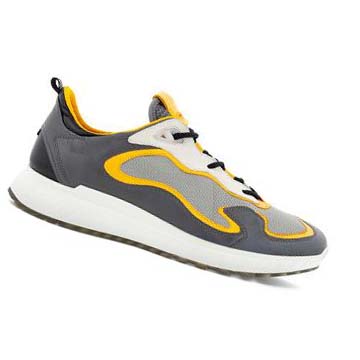 Men's Ecco St.1 Laced Sneakers Grey / Silver | USA 648GSO